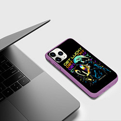 Чехол iPhone 11 Pro матовый DAFT PUNK, цвет: 3D-фиолетовый — фото 2