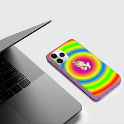 Чехол iPhone 11 Pro матовый Bright print, цвет: 3D-фиолетовый — фото 2