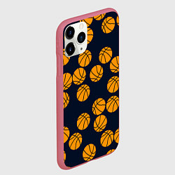 Чехол iPhone 11 Pro матовый Баскетбольные мячи, цвет: 3D-малиновый — фото 2