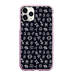 Чехол iPhone 11 Pro матовый Знаки Зодиака, цвет: 3D-розовый