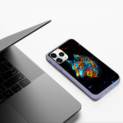 Чехол iPhone 11 Pro матовый КРАСОЧНЫЙ ВОЛК, цвет: 3D-светло-сиреневый — фото 2