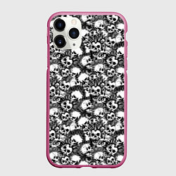 Чехол iPhone 11 Pro матовый Punks not Dead, цвет: 3D-малиновый