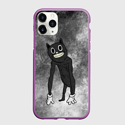 Чехол iPhone 11 Pro матовый Cartoon cat, цвет: 3D-фиолетовый