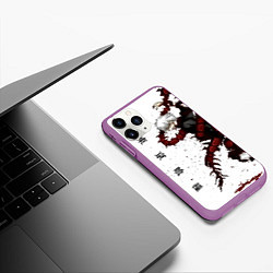 Чехол iPhone 11 Pro матовый Какуджа Токийский гуль, цвет: 3D-фиолетовый — фото 2