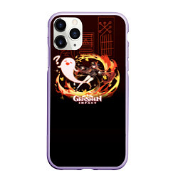 Чехол iPhone 11 Pro матовый Genshin Impact - Hu Tao, цвет: 3D-светло-сиреневый