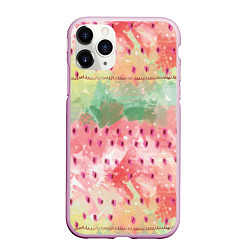 Чехол iPhone 11 Pro матовый Бархатный арбуз, цвет: 3D-розовый