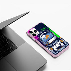 Чехол iPhone 11 Pro матовый Астронавт аквариум в краске, цвет: 3D-розовый — фото 2