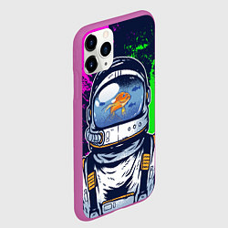 Чехол iPhone 11 Pro матовый Астронавт аквариум в краске, цвет: 3D-фиолетовый — фото 2
