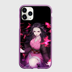 Чехол iPhone 11 Pro матовый NEZUKO НЕЗУКО KNY, цвет: 3D-фиолетовый