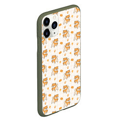 Чехол iPhone 11 Pro матовый Крутая Шиба-Ину, цвет: 3D-темно-зеленый — фото 2