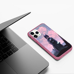 Чехол iPhone 11 Pro матовый КЛИНОК РАССЕКАЮЩИЙ ДЕМОНОВ, цвет: 3D-малиновый — фото 2