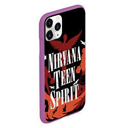 Чехол iPhone 11 Pro матовый NIRVANA TEEN SPIRIT, цвет: 3D-фиолетовый — фото 2