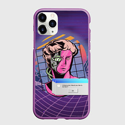 Чехол iPhone 11 Pro матовый Vaporwave Cyborg Statue, цвет: 3D-фиолетовый