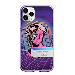 Чехол iPhone 11 Pro матовый Vaporwave Cyborg Statue, цвет: 3D-светло-сиреневый