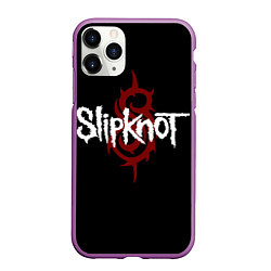 Чехол iPhone 11 Pro матовый Slipknot Надпись, цвет: 3D-фиолетовый