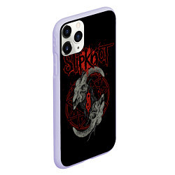 Чехол iPhone 11 Pro матовый Slipknot Черепа, цвет: 3D-светло-сиреневый — фото 2