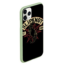 Чехол iPhone 11 Pro матовый Slipknot 1995, цвет: 3D-салатовый — фото 2