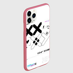 Чехол iPhone 11 Pro матовый Desert Eagle: Printstream White, цвет: 3D-малиновый — фото 2