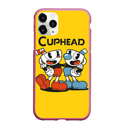 Чехол iPhone 11 Pro матовый CUPHEAD, цвет: 3D-малиновый