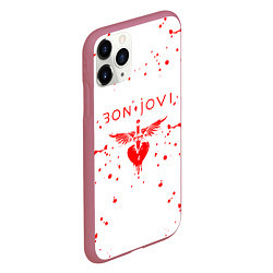Чехол iPhone 11 Pro матовый Bon jovi, цвет: 3D-малиновый — фото 2