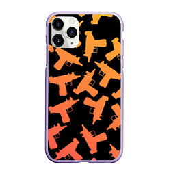 Чехол iPhone 11 Pro матовый Узи, цвет: 3D-светло-сиреневый