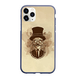 Чехол iPhone 11 Pro матовый RETRO MAN STEAMPUNK, цвет: 3D-серый