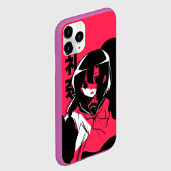 Чехол iPhone 11 Pro матовый Rena Black Pink, цвет: 3D-фиолетовый — фото 2