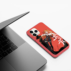 Чехол iPhone 11 Pro матовый Evangelion Asuka Langley, цвет: 3D-красный — фото 2