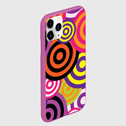Чехол iPhone 11 Pro матовый Аннотация разноцветных кругов, цвет: 3D-фиолетовый — фото 2