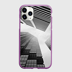 Чехол iPhone 11 Pro матовый Минимализм, цвет: 3D-фиолетовый