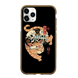 Чехол iPhone 11 Pro матовый Cat of Death, цвет: 3D-коричневый