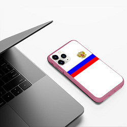 Чехол iPhone 11 Pro матовый СБОРНАЯ РОССИИ 2021, цвет: 3D-малиновый — фото 2