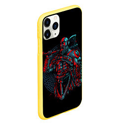 Чехол iPhone 11 Pro матовый Brutal Kratos, цвет: 3D-желтый — фото 2