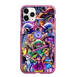 Чехол iPhone 11 Pro матовый ONE PIECE ВАН ПИС ПЕРСОНАЖИ, цвет: 3D-малиновый