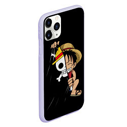 Чехол iPhone 11 Pro матовый ONE PIECE ЛУФФИ ЧЕРЕП СИМВОЛ, цвет: 3D-светло-сиреневый — фото 2