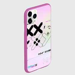 Чехол iPhone 11 Pro матовый Printstream style Поток информации Белизна 0 1,Чер, цвет: 3D-фиолетовый — фото 2