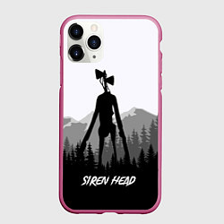 Чехол iPhone 11 Pro матовый SIREN HEAD DARK FOREST, цвет: 3D-малиновый
