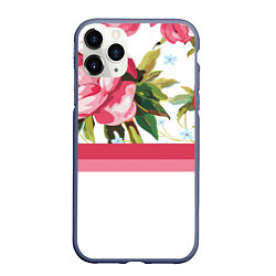 Чехол iPhone 11 Pro матовый Нежные Розы, цвет: 3D-серый