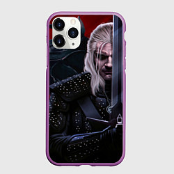 Чехол iPhone 11 Pro матовый Ведьмак Геральт, цвет: 3D-фиолетовый
