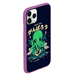 Чехол iPhone 11 Pro матовый Cthulhu Good Luck, цвет: 3D-фиолетовый — фото 2