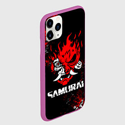 Чехол iPhone 11 Pro матовый SAMURAI CYBERPUNK 2077, цвет: 3D-фиолетовый — фото 2