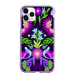Чехол iPhone 11 Pro матовый Мексиканская феерия, цвет: 3D-светло-сиреневый