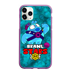 Чехол iPhone 11 Pro матовый Brawl StarsSqueak, цвет: 3D-фиолетовый