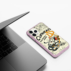 Чехол iPhone 11 Pro матовый Cuphead and Devil, цвет: 3D-розовый — фото 2