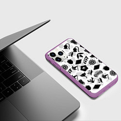 Чехол iPhone 11 Pro матовый БЛИЧ КАПИТАНЫ ГОТЕЙ 13 ЭМБЛЕМЫ, цвет: 3D-фиолетовый — фото 2