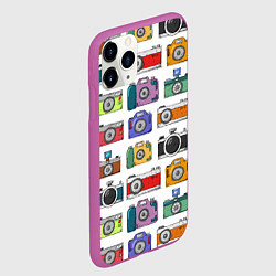 Чехол iPhone 11 Pro матовый Фотоаппараты, цвет: 3D-фиолетовый — фото 2