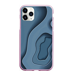 Чехол iPhone 11 Pro матовый Абстракция бумажные волны, цвет: 3D-розовый