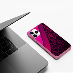 Чехол iPhone 11 Pro матовый BUTTERFLY, цвет: 3D-малиновый — фото 2