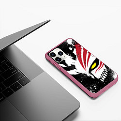 Чехол iPhone 11 Pro матовый БЛИЧ МАСКА BLEACH, цвет: 3D-малиновый — фото 2