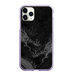 Чехол iPhone 11 Pro матовый Chinese Dragons, цвет: 3D-светло-сиреневый